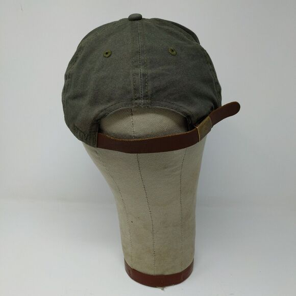 Jetty Life Marine Supply Olive Green Cap Hat Adjustable Leather Strap Buckle - Picture 7 of 10